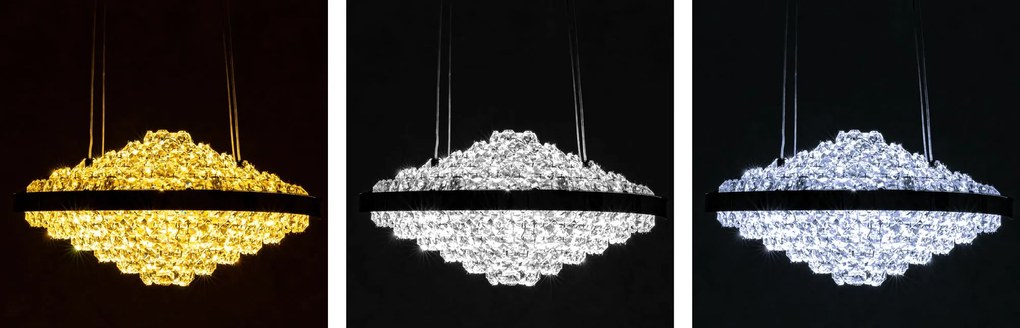 Toolight - Krištáľová závesná lampa APP774-1CP + diaľkové ovládanie, chrómová, OSW-05025