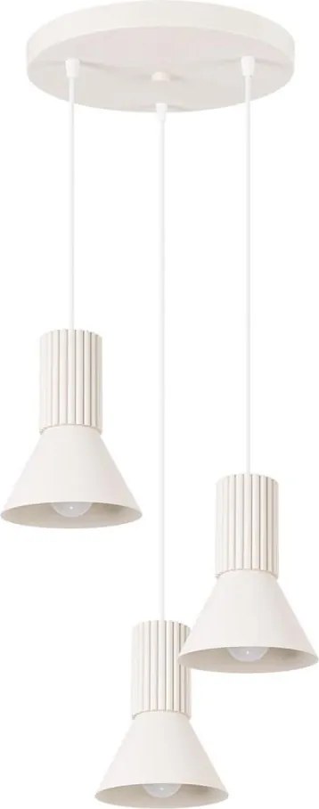 Sollux SL.1871 - Závesný luster ESTRIA na lankách 3xE14/10W/230V, priemer 30 cm, krémový
