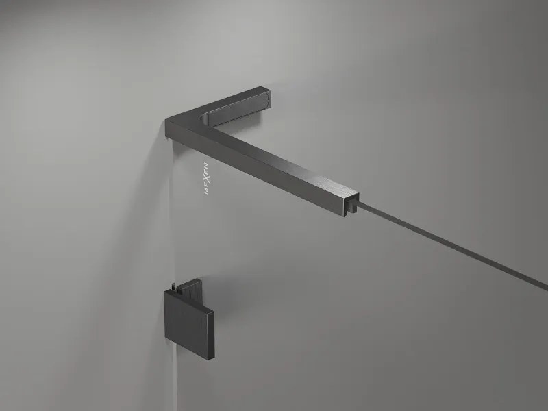 Mexen Lunar, L Duo výklopný sprchový kút 105 x 90 cm, 8mm číre sklo, profil grafit brúsený, 834L-105L-090P-66-00