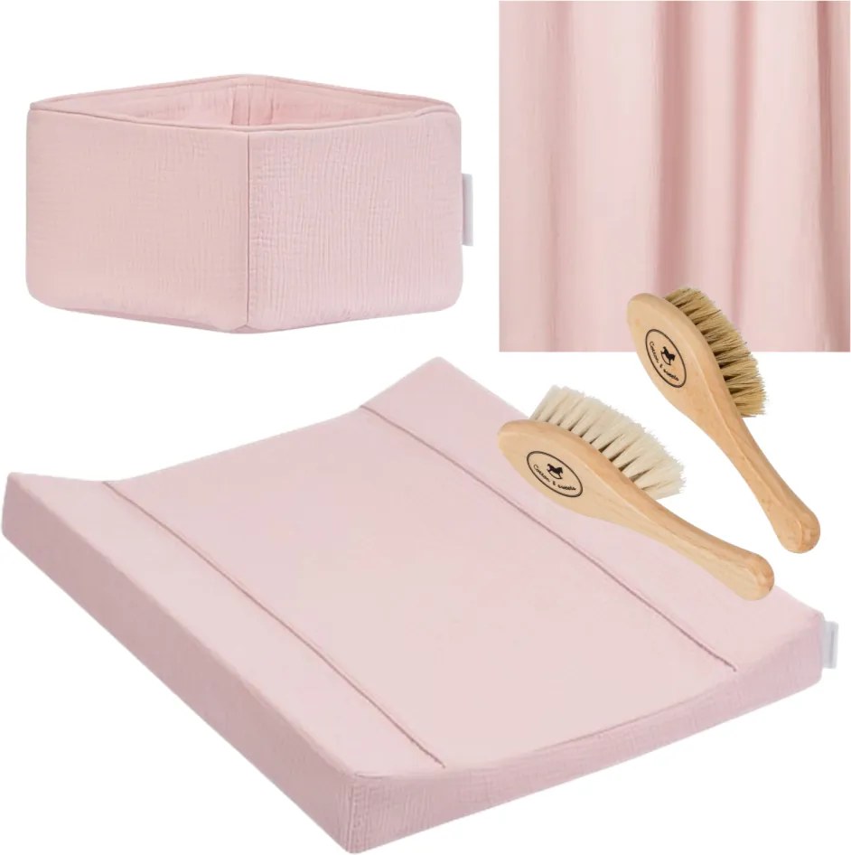 Ošetrujúca sada s prebaľovacím pultom svetlo ružová