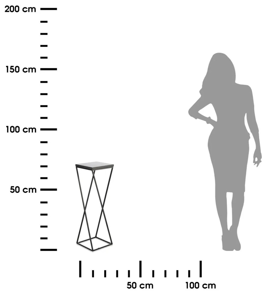 Kvetinový stojan LOFT I 70 cm čierny