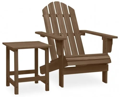 vidaXL Záhradná stolička Adirondack so stolíkom jedľový masív hnedá-
