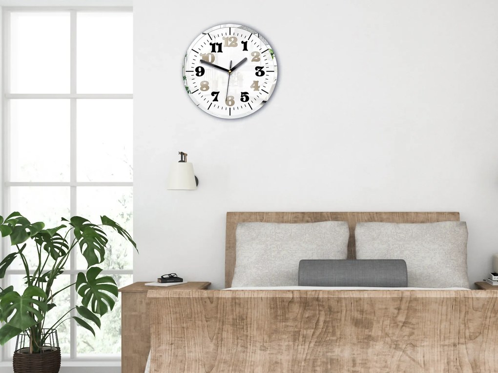 Nástenné hodiny Alexis 30 cm biele/zrkadlové