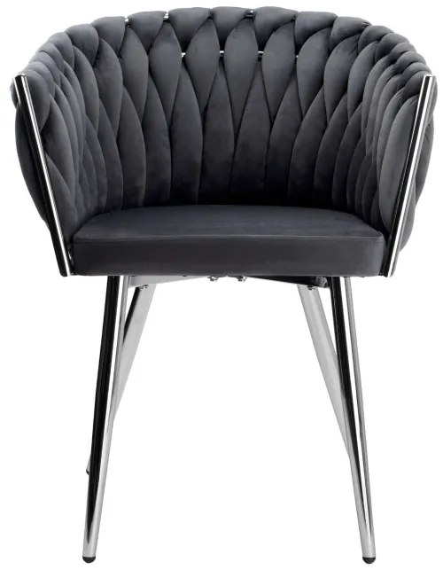 Jedálenská stolička COFTON zamatová, strieborná / grafitová