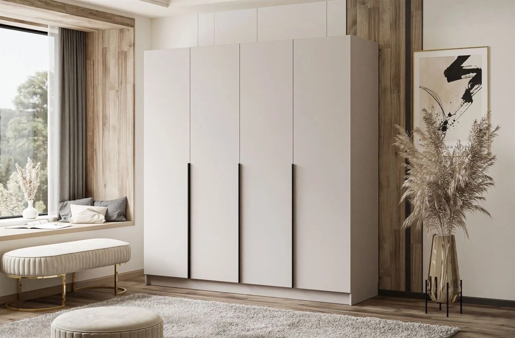 ŠATNÍKOVÁ SKRIŇA BLANCA KAŠMÍR 4D ČIERNE ÚCHYTKY