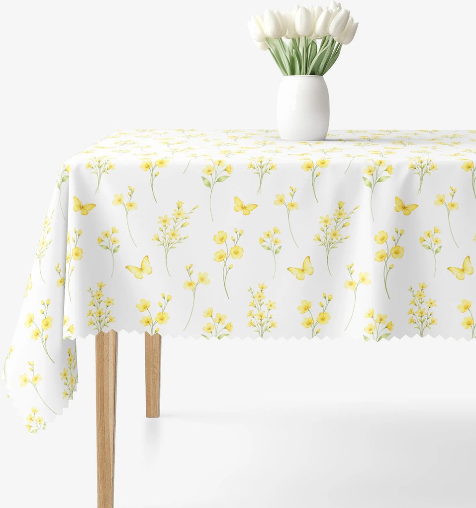 Goldea hranatý teflónový obrus - žltá lúka 80 x 80 cm