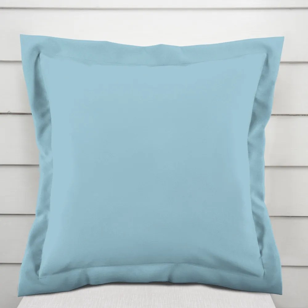 Biante Bavlnená obliečka na vankúš s lemom Moni MO-078 Nebeská modrá 45 x 45 cm