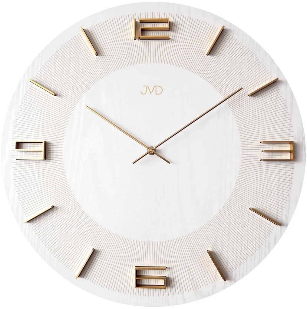 Dizajnové nástenné hodiny JVD HC33.3 bielo-zlaté