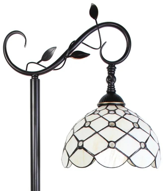 Vitrážová lampa stojaca HIVE PEARL 36*152
