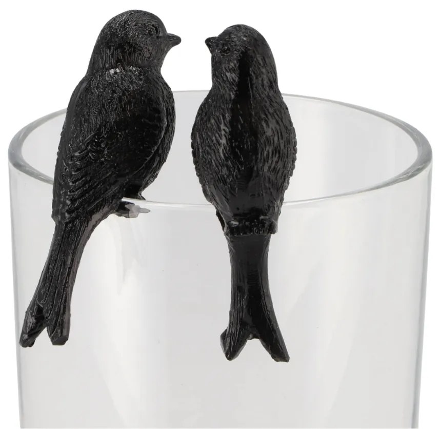Dekorácia na kvetináč KOLIBRÍK čierna