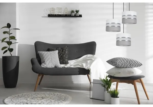 Luster na lanku CORAL 3xE27/60W/230V biela/šedá