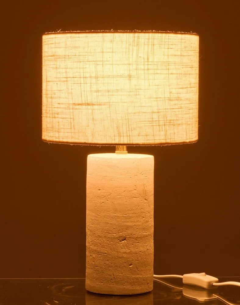 Biela keramická stolná lampa Pierre s tienidlom - Ø 23*37 cm/ 40W / E27