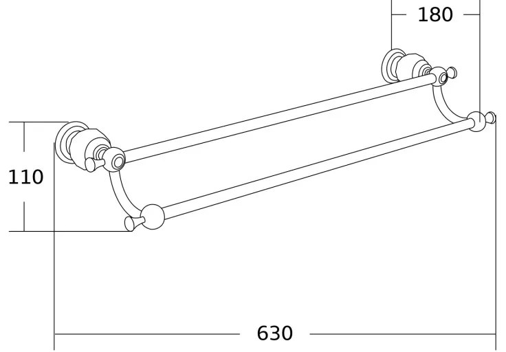 Mexen príslušenstvo, ESTELA držiak na uteráky 2-radový, ružové-zlato, 7011525-60