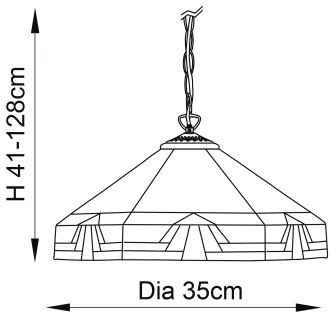 Endon 64285 - Luster na reťazi Tiffany NEVADA 1xE27/60W/230V Ø 35 cm