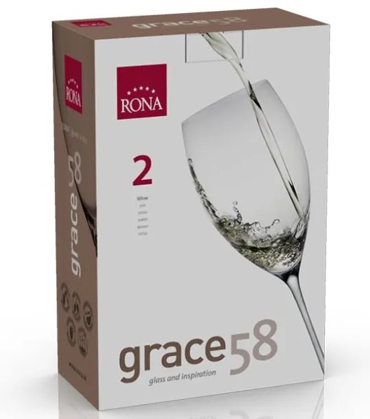 Rona Poháre na víno GRACE 580 ml, 2 ks