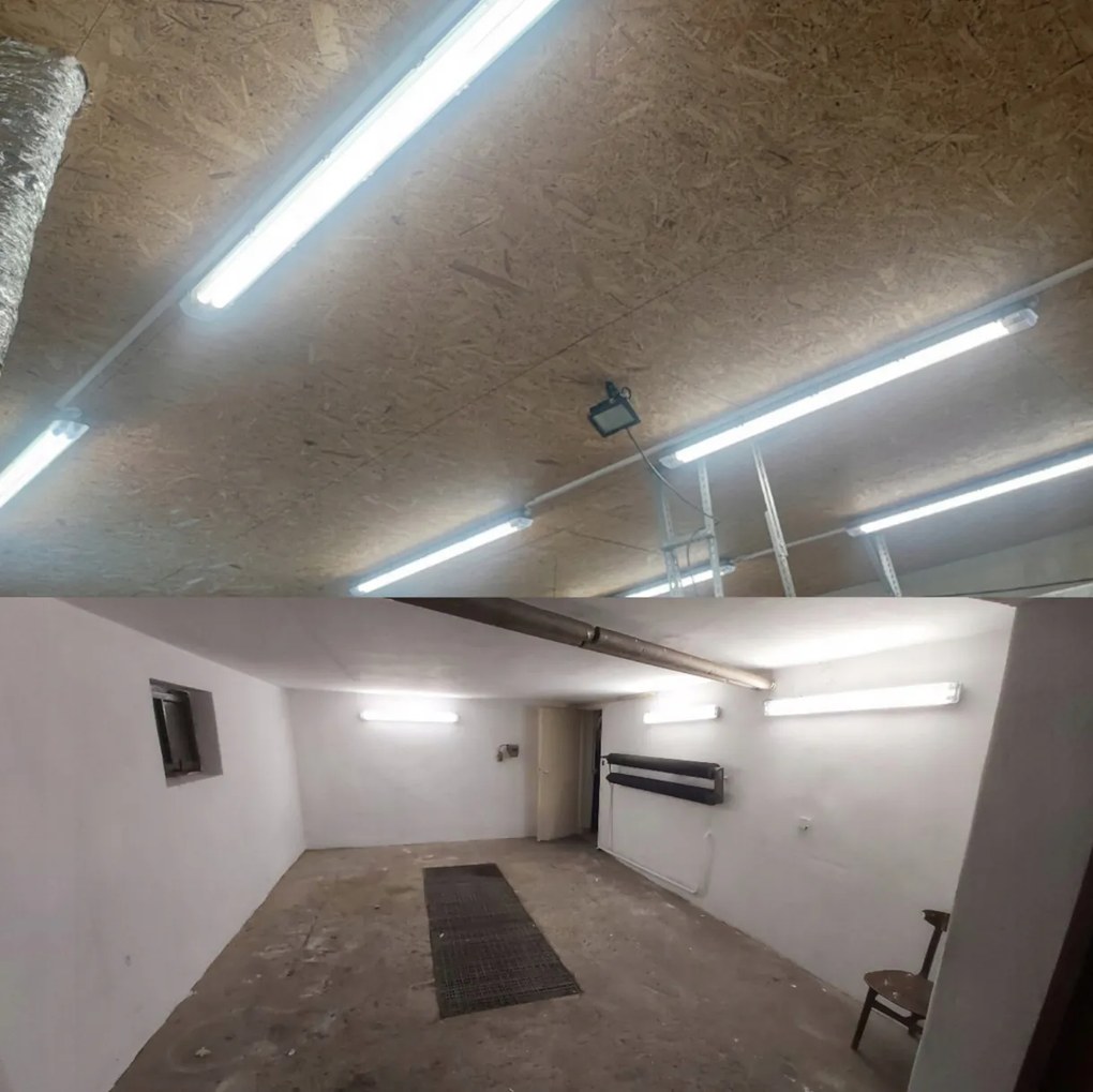 BERGE Hermetické LED svietidlo 120 cm + 2x neutrálne žiarivky
