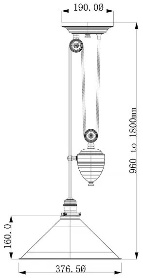Elstead PV-P-AGB - Luster na lanku PROVENCE 1xE27/100W/230V mosadz