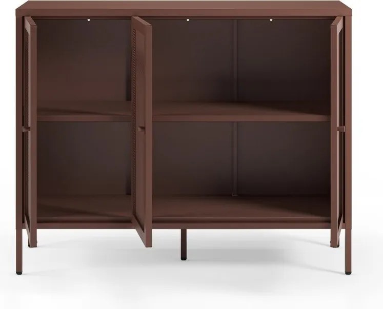 Vínovočervená kovová komoda 121x90x40 cm Fayna – Marckeric