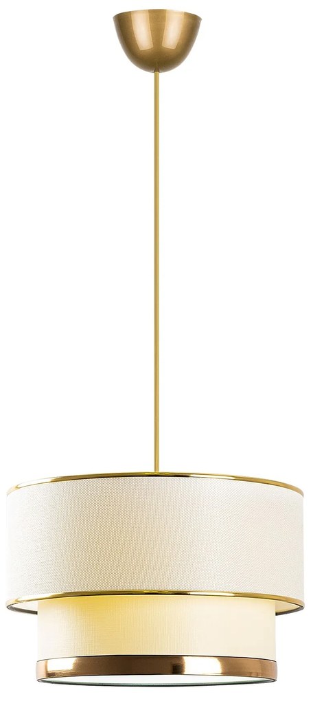 Závesný luster Torta krémová/zlatá