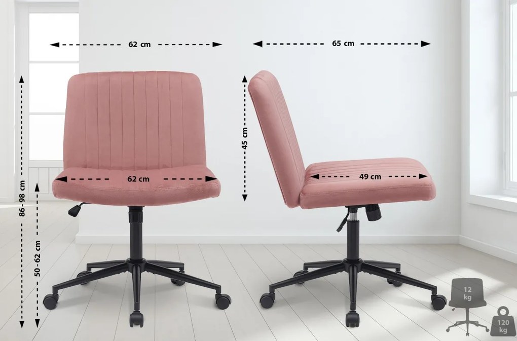 Design-Shop Kancelárska stolička Kingman zamat - Ružová