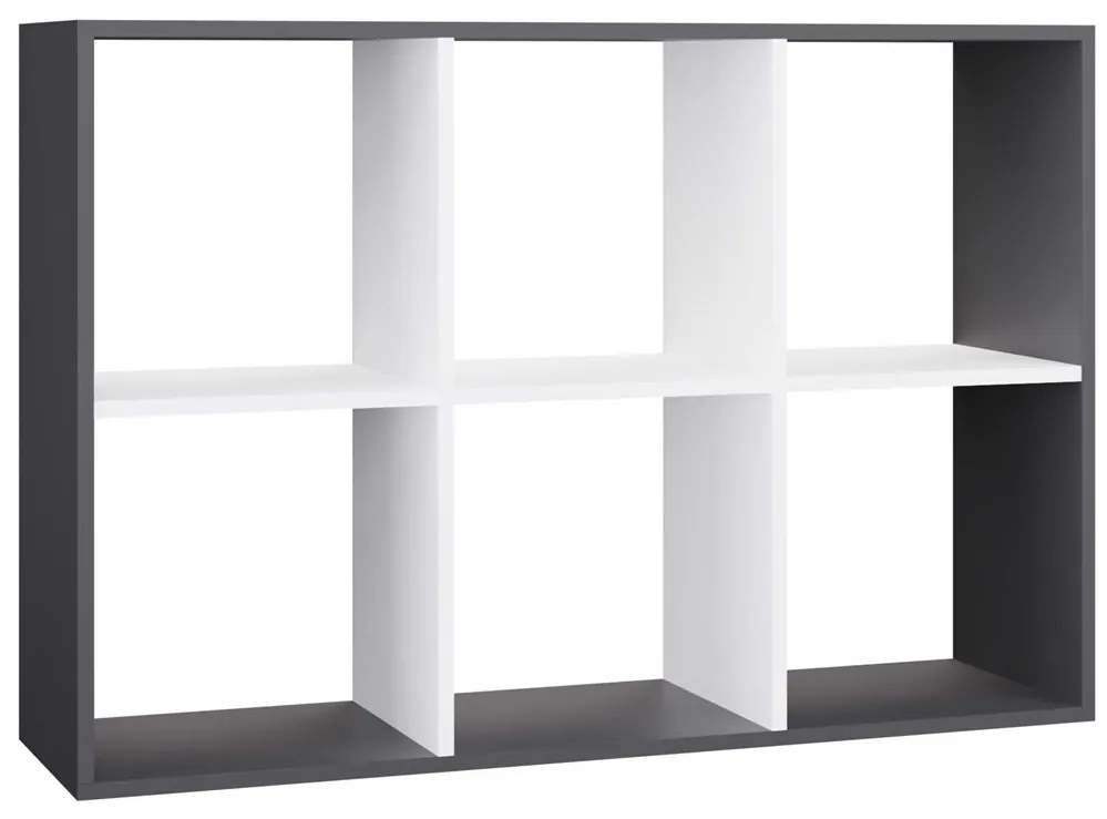 Regál Malax 2x3 110 cm antracit/bílý