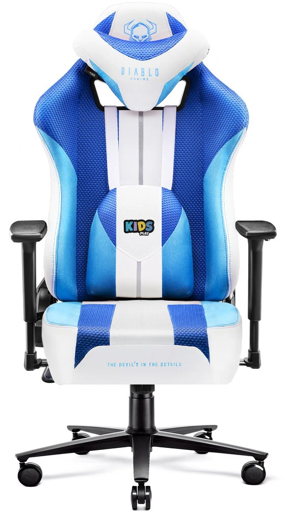 Detské látkové herné kreslo Diablo X-Player 2.0 Kids Size: Frost White/ biela Diablochairs