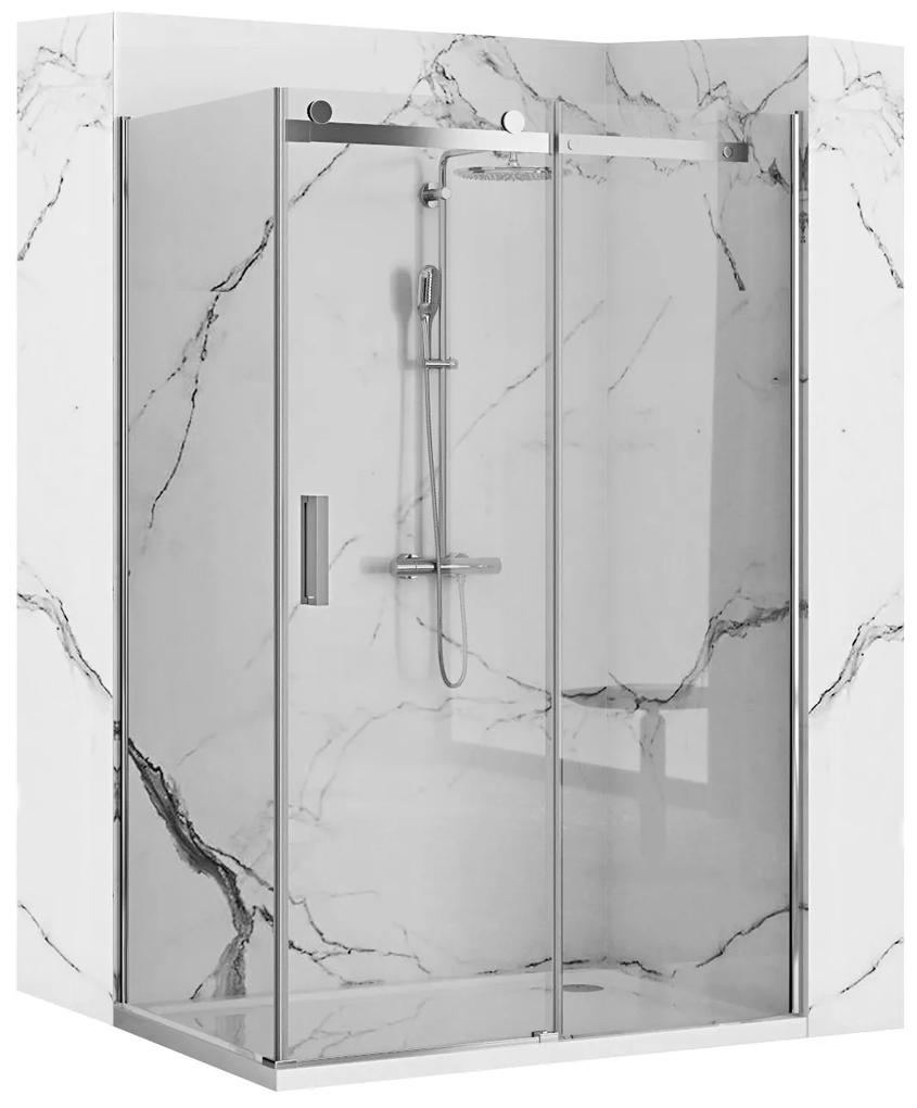 Rea Nixon, sprchovací kút s posuvnými dverami 140(dvere) x 80(stena), ľavý, číre sklo, chrómový profil, KPL-00411