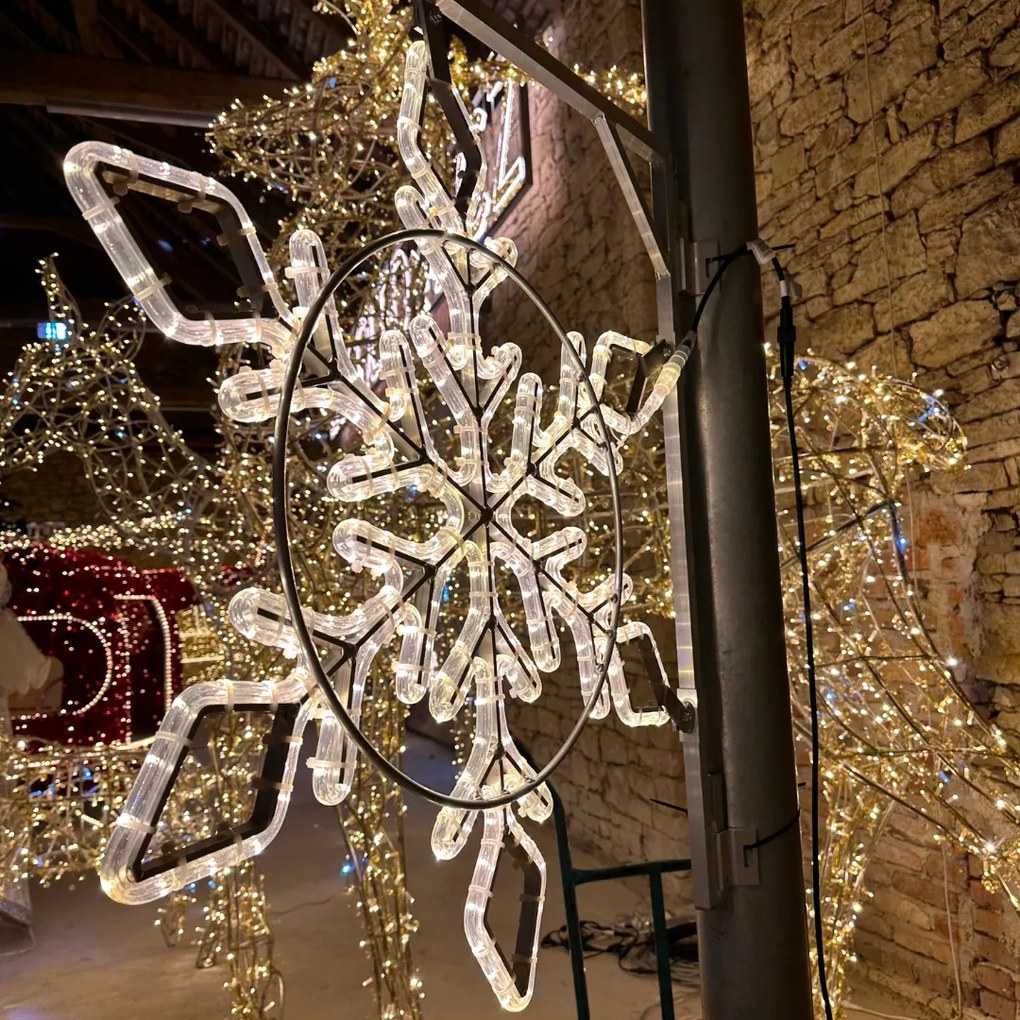 DECOLED LED světelná vločka XI, sada na VO, 88 cm, teple bílá