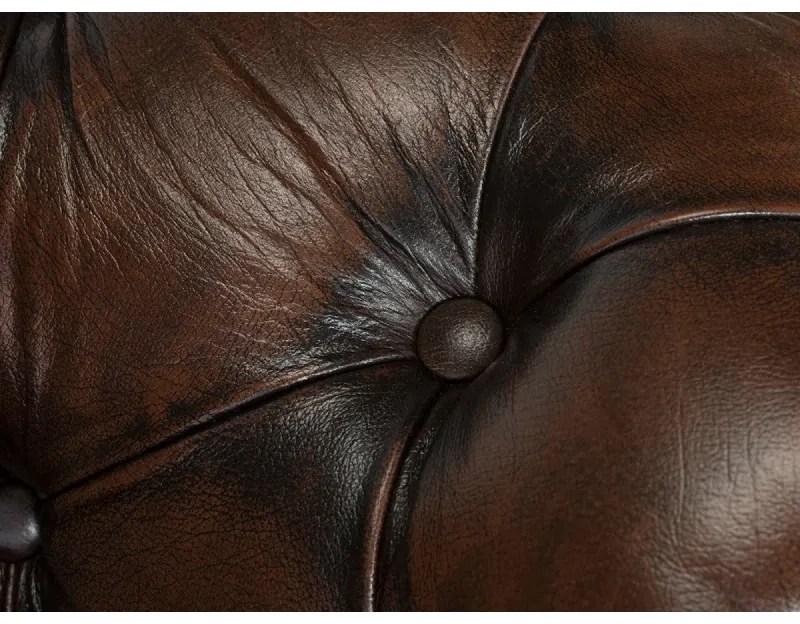 furniture-nabytek.cz - Masívna rohová sedacia súprava Chesterfield z pravej kože, hnedá