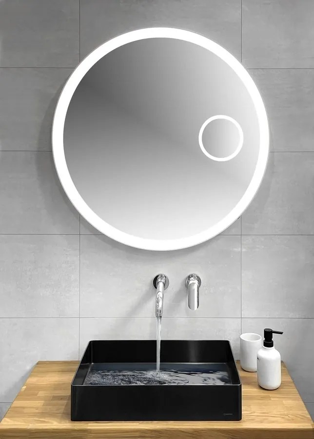 Sapho Sapho, FLOAT okrúhle LED podsvietené zrkadlo, ø 80 cm, kozm. zrkadlo, IR senzor, 3500-6500°K, biely, FT800