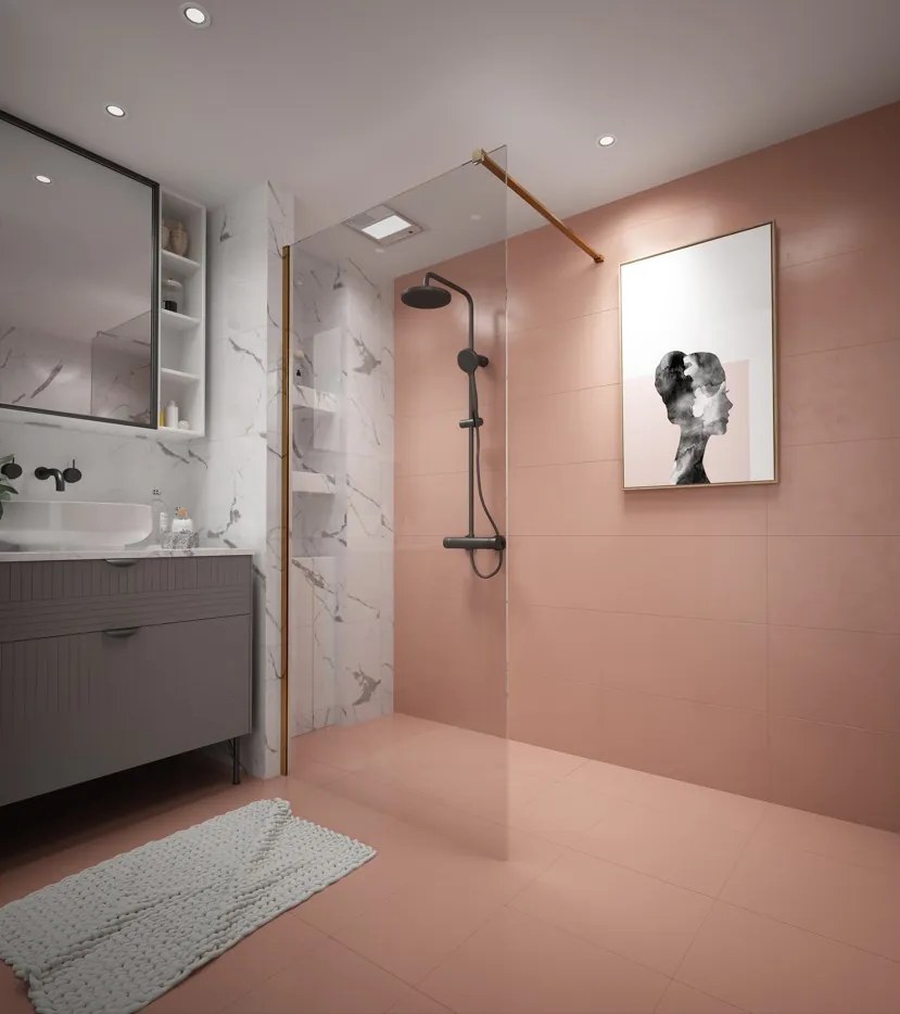 Erga Paris, sprchová zástena Walk-In 30x200 cm, 8mm číre sklo, zlatý matný profil, ERG-V02-PARIS-030x200-CL-GB
