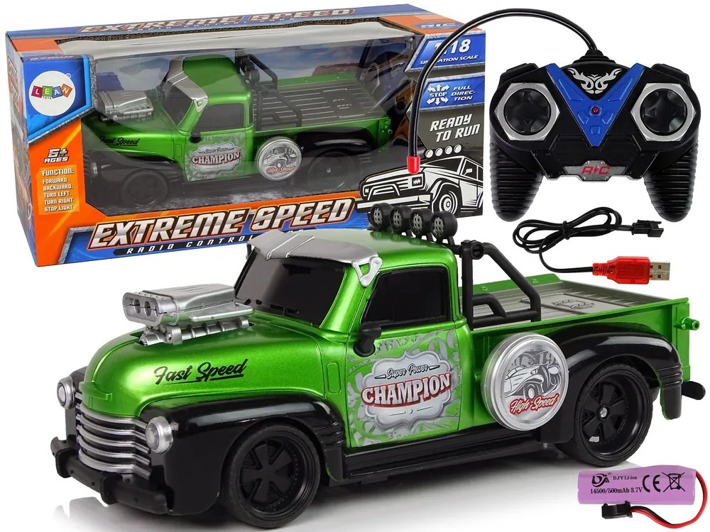 Lean Toys Auto na diaľkové ovládanie Pickup 1:18 zelený