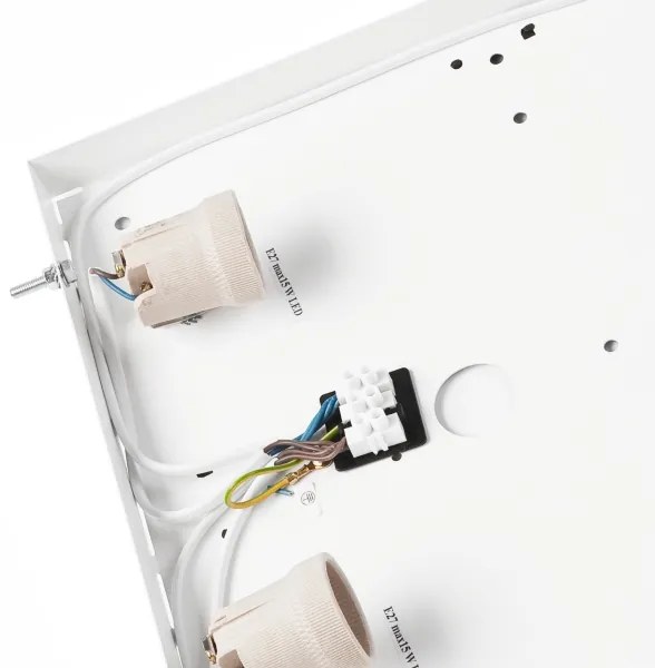 Stropné svietidlo OAK SQUARE 4xE27/15W/230V 39x39 cm dub/čierna