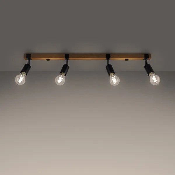 Sollux SL.1298 - Bodové svietidlo ZUCA 4xE27/15W/230V čierna