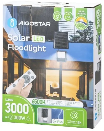 Aigostar - LED Stmievateľný solárny reflektor LED/300W/3,4V IP65 + DO