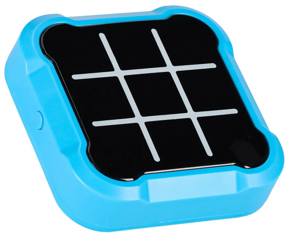 KIK Elektronická hra 4v1 Tic Tac Toe – vzdelávacia prenosná modrá LED logická hra pre deti 5+