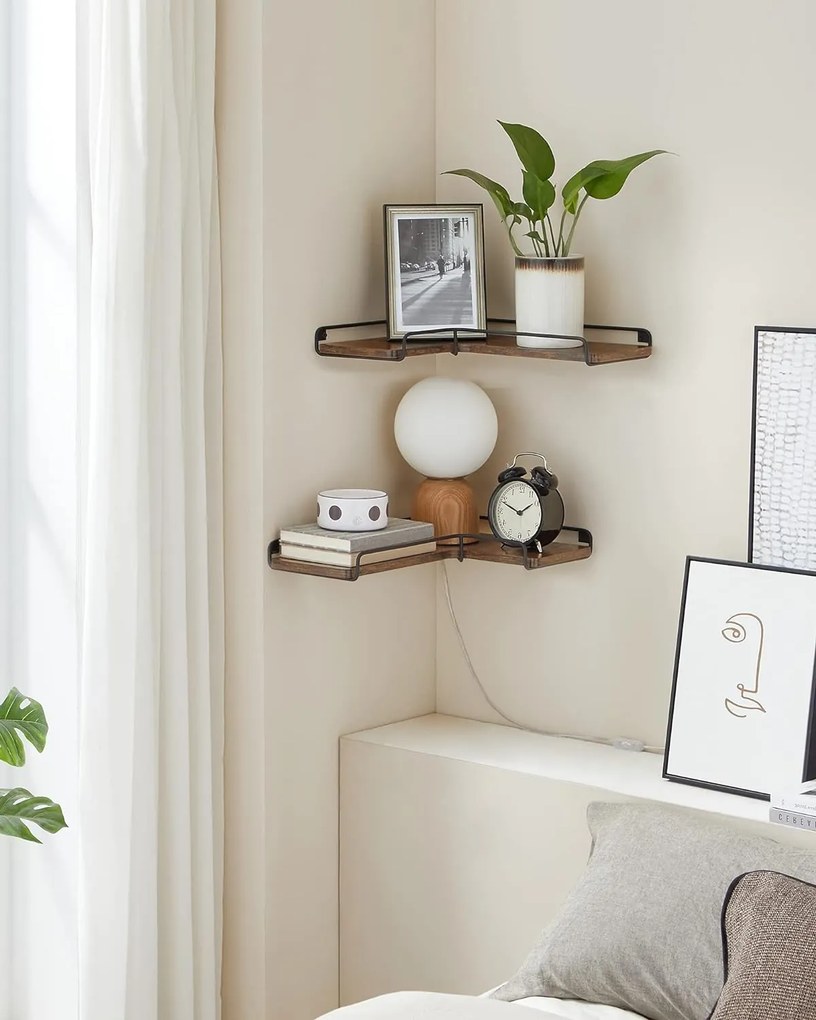 Sada 2 rohových políc VASAGLE PRIMINO hnedá