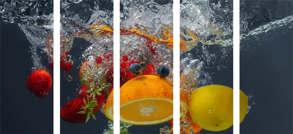 5-dielny obraz ovocie vo vode Varianta: 100x50