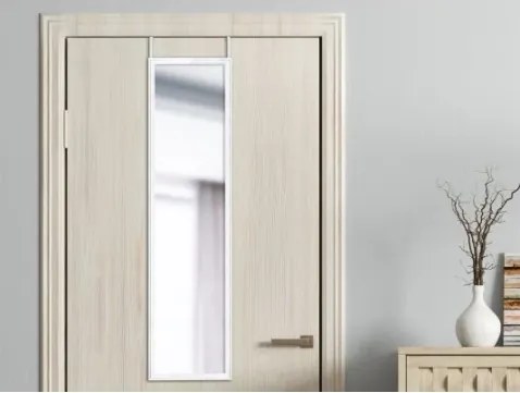 Závesné zrkadlo na dvere Bea 30x120 cm, biele%