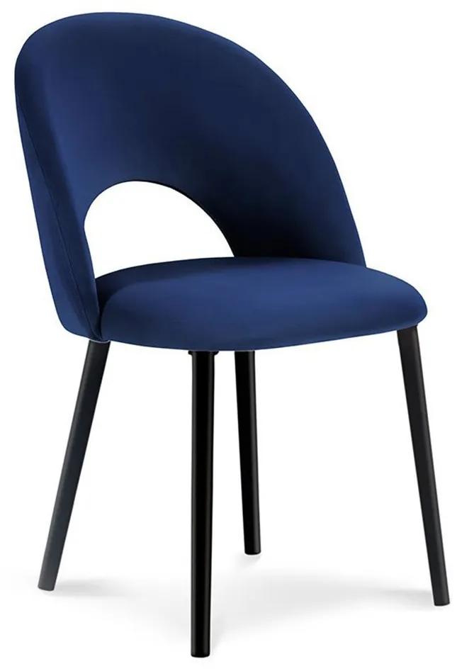 Modrá Zamatová stolička Lucia dĺžka 52 × šírka 48 × výška 80 cm MILO CASA