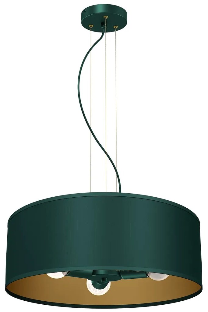 EUlight Závesné svietidlo Verde, 1x zelené textilné tienidlo, gr