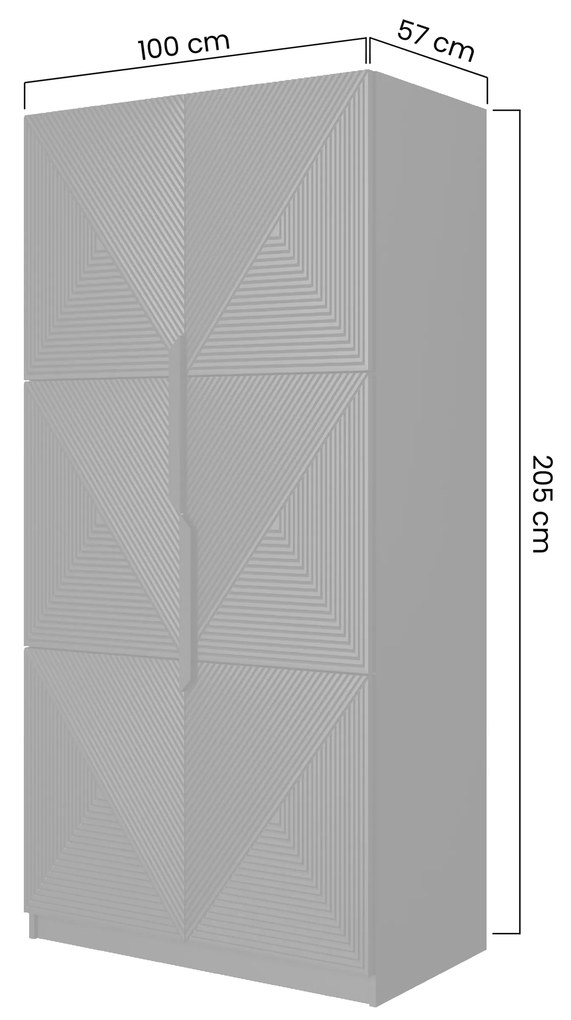 Skriňa Asha 100 cm - čierny mat / čierne úchytky