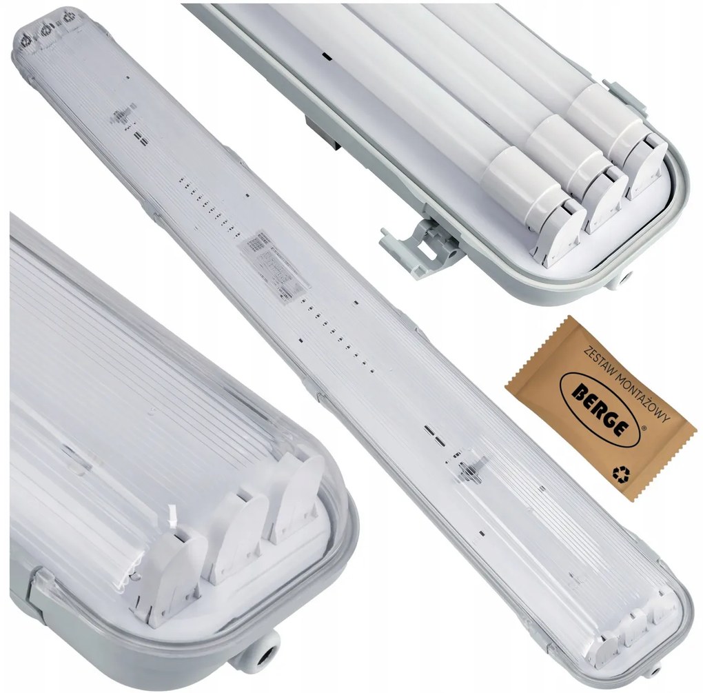 BERGE LED hermetické svietidlo 3x120cm IP65 G13