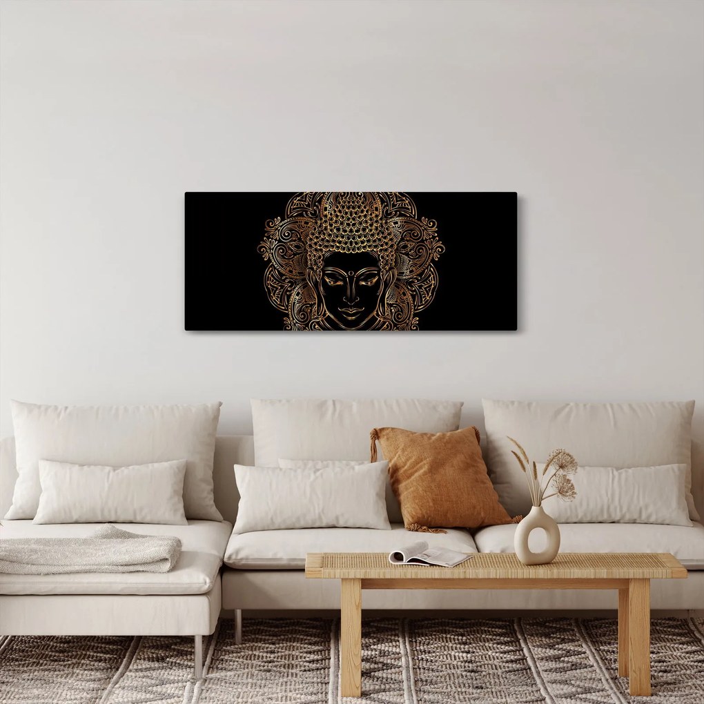 Obraz zlatého Budhu (120x50 cm)