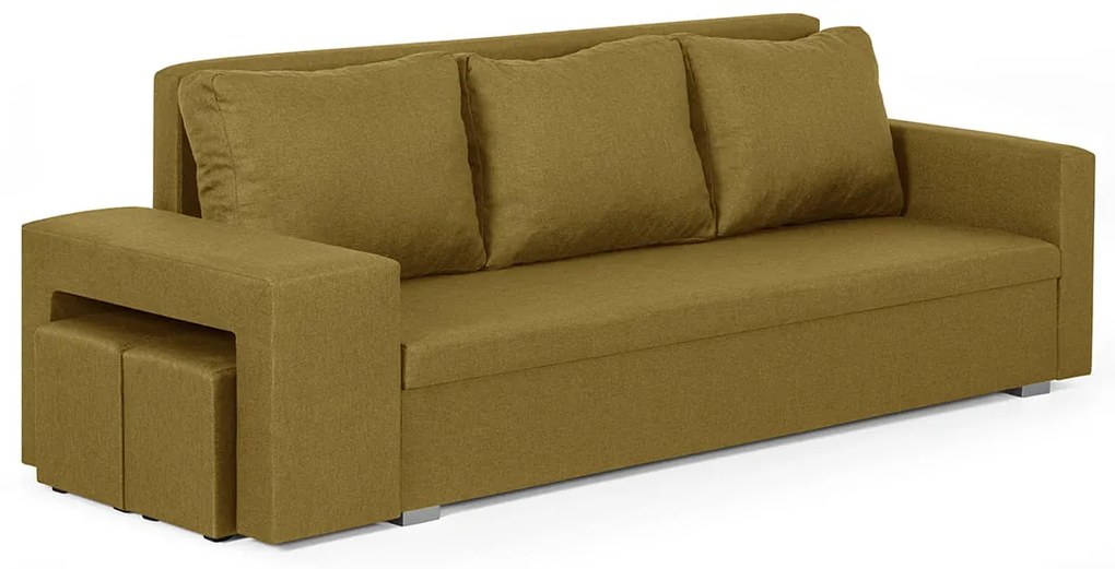 Trojmiestna pohovka s funkciou spania DOLAR II Horčica