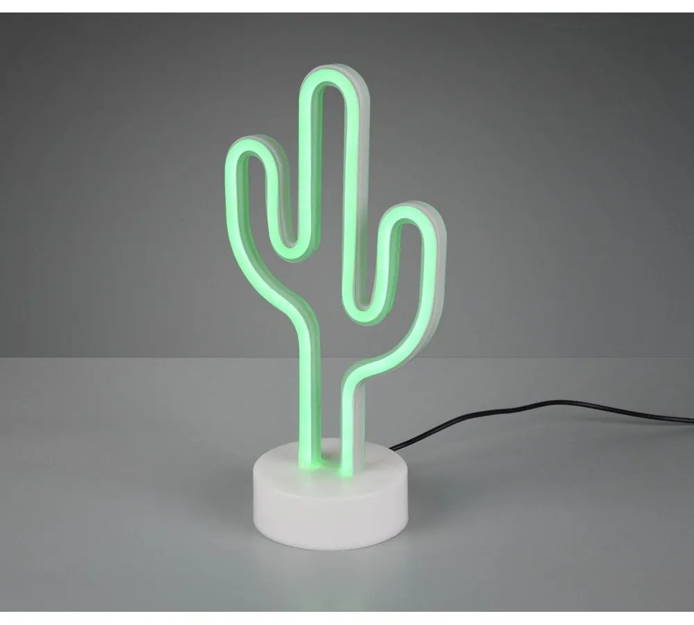 Biela LED stolová lampa (výška 29 cm) Cactus - Reality