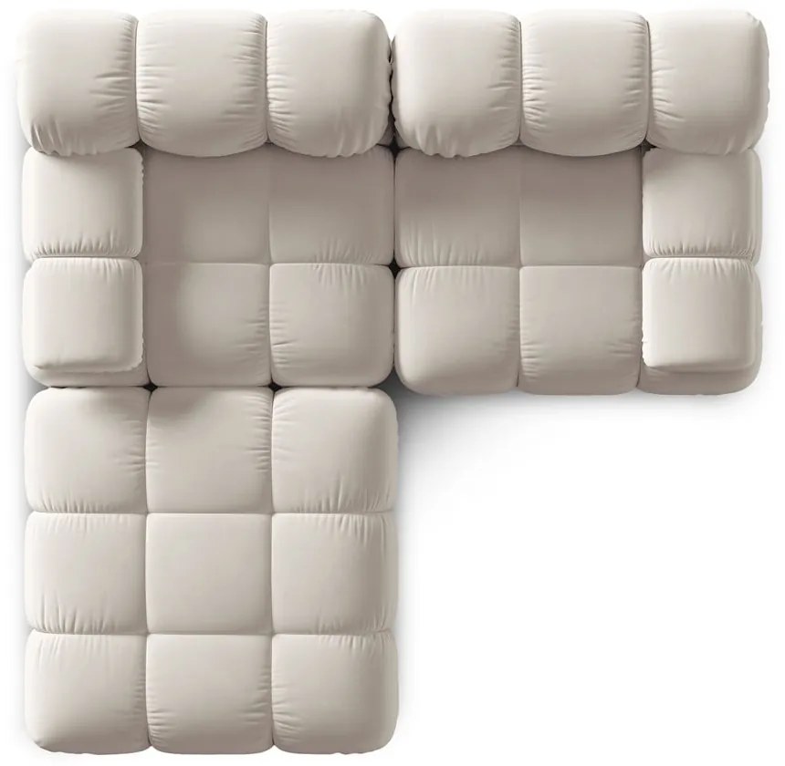 Béžová zamatová modulárna rohová pohovka (variabilná) Bellis – Micadoni