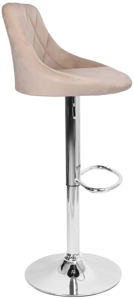 Barová stolička CYDRO chróm béžová