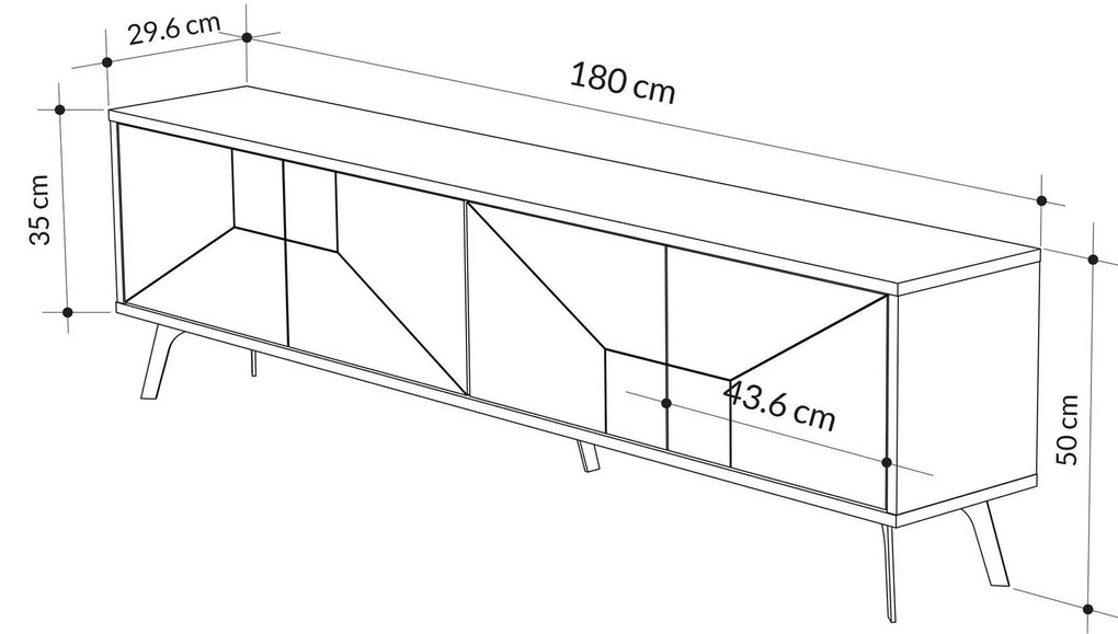 TV stolík/skrinka Duben (čierna). Akcia -18%. Vlastná spoľahlivá doprava až k Vám domov. 1102081