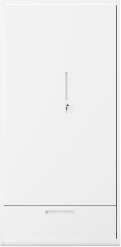 Modulárna kovová multifunkčná skriňa so zásuvkou biela MEGAN 1850 x 900 x 400 mm